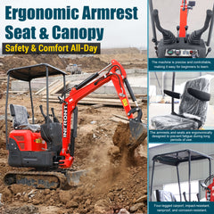 1.2-ton excavator with side tilt