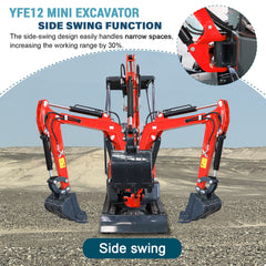 1.2-ton excavator with side tilt
